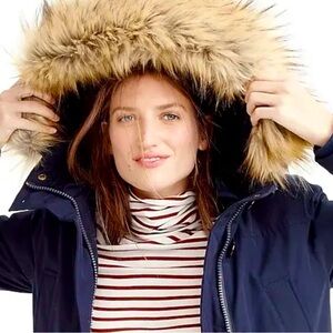 J Crew Down Parka Navy